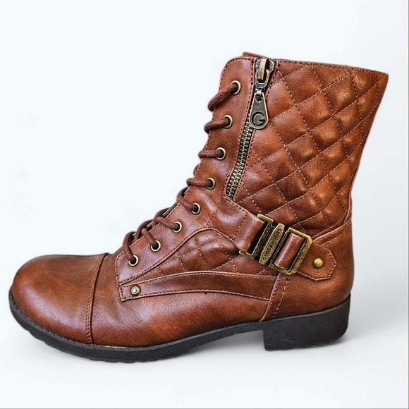 G by Guess Shoes - G By Guess | Combat Boot | Quilted Faux Leather | Women's | Size 8.5